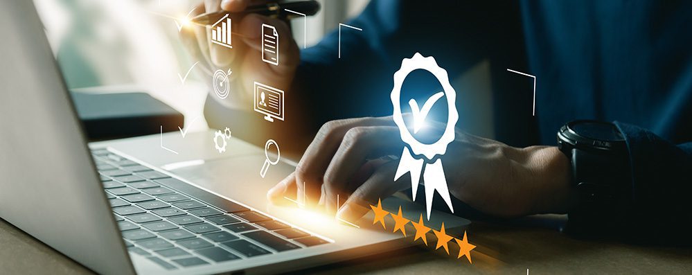 businessman working with computers service Quality assurance