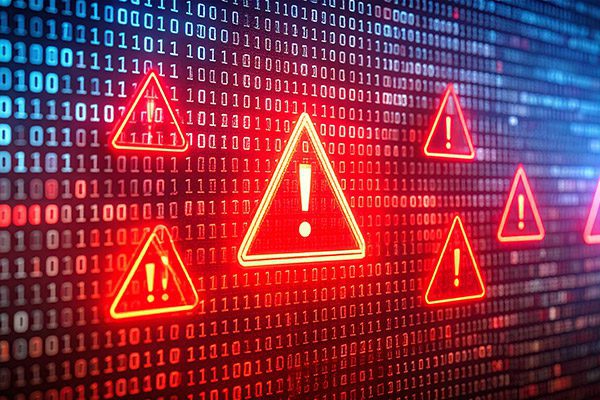 digital warning signs on screen