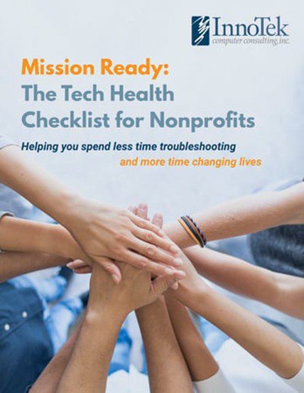 The cover of a guide titled “Mission Ready: The Tech Health Checklist for Non-profits.”