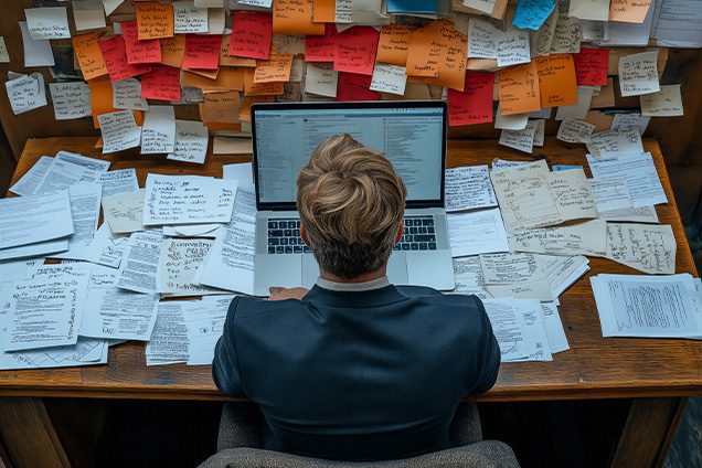 a man struggling with tasks